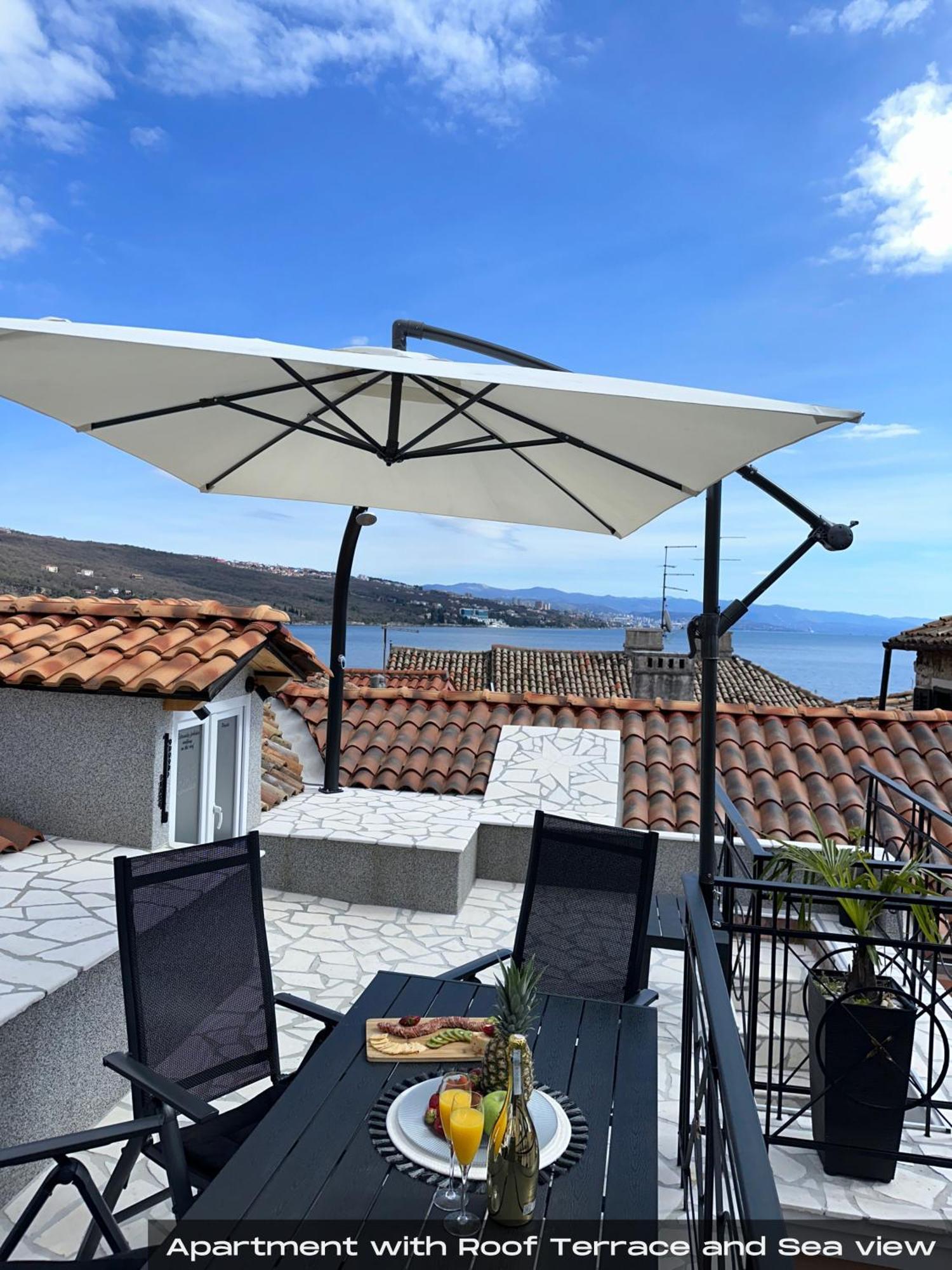 Villa Volos With Roof Terrace, Sea View, Free Private Parking Opatija Exterior foto