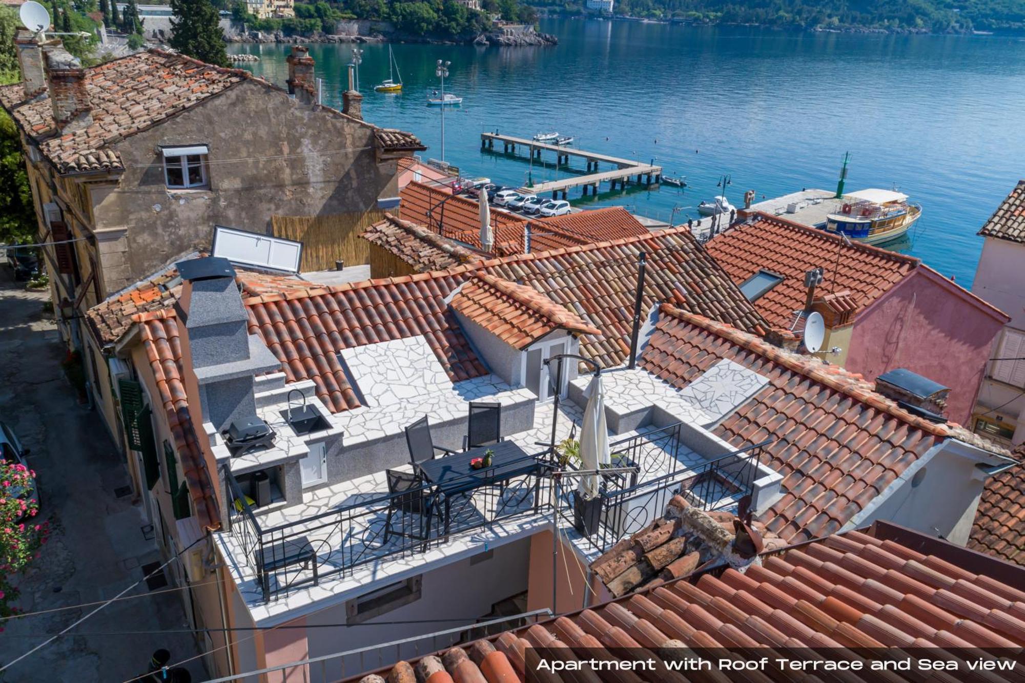 Villa Volos With Roof Terrace, Sea View, Free Private Parking Opatija Exterior foto